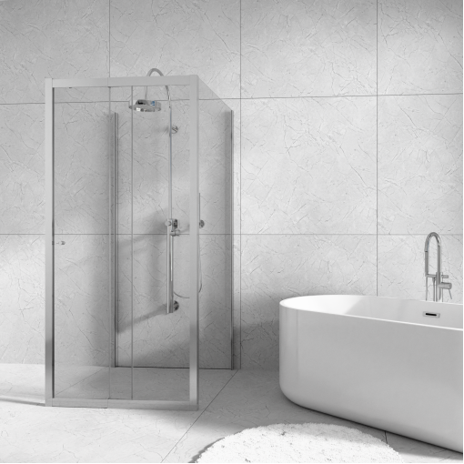 Třístěnný sprchový kout Flexi U3 90x100x90 L/P varianta včetně sprchové vaničky z litého mramoru