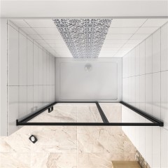 Sprchové dveře BLACK SAFIR B5 80, jednokřídlé s pevnou stěnou 79-81 x 185