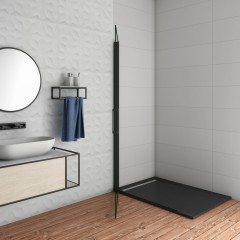 BLACK SAFIR WF1 90 Otočná WALK-IN zástěna 85,2–87,2 × 200 cm, čiré sklo