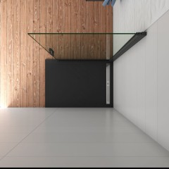 BLACK SAFIR WF1 90 Otočná WALK-IN zástěna 85,2–87,2 × 200 cm, čiré sklo