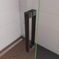 BLACK SAFIR WF1 90 Otočná WALK-IN zástěna 85,2–87,2 × 200 cm, čiré sklo