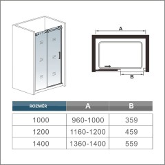 Posuvné sprchové dveře DIAMOND BLACK 116- 120x200 L/P varianta