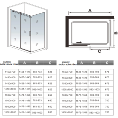 Čtvercový sprchový kout DIAMOND 100x100