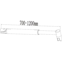 Vzpěra C70, nastavitelná 70-120, pro skla 6-10mm 
