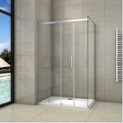 Obdélníkový sprchový kout HARMONY 160x90, L/P varianta včetně sprchové vaničky z litého mramoru