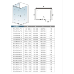 Třístěnný sprchový kout HARMONY U3 90x120x90 L/P varianta 