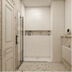 Zalamovací WALK-IN zástěna Melody Black Line WF1 70x195, čiré sklo