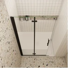 Zalamovací WALK-IN zástěna Melody Black Line WF1 70x195, čiré sklo