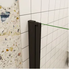 Zalamovací WALK-IN zástěna Melody Black Line WF1 70x195, čiré sklo
