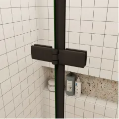 Zalamovací WALK-IN zástěna Melody Black Line WF1 70x195, čiré sklo