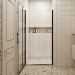 Sprchové dveře MELODY BLACK LINE B8 120 cm, zalamovací, 120–122 × 195 cm 