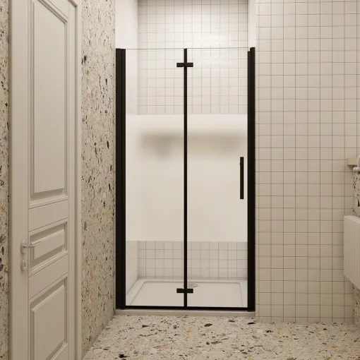 Sprchové dveře MELODY BLACK LINE B8 120 cm, zalamovací, 120–122 × 195 cm 