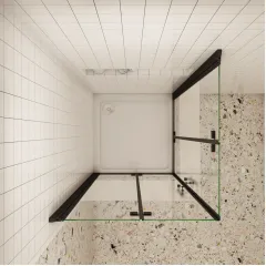 Sprchový kout MELODY BLACK LINE R176, 100x76 se zalamovacími dveřmi 