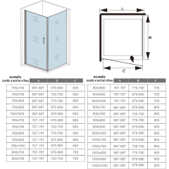 Obdélníkový sprchový kout MELODY D1 100x70 s jednokřídlými dveřmi 