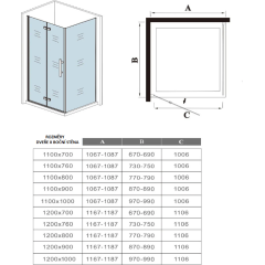 Čtvercový sprchový kout MELODY B8 100x100 se zalamovacími dveřmi