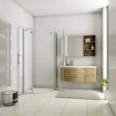 Čtvrtkruhový sprchový kout MELODY S2 90x90 cm s dvoukřídlými dveřmi, chrom 