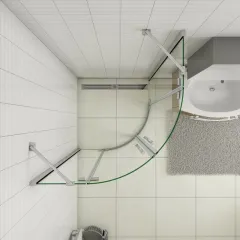 Čtvrtkruhový sprchový kout MELODY S2 90x90 cm s dvoukřídlými dveřmi, chrom 