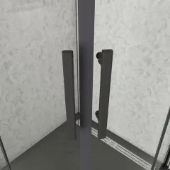 Čtvrtkruhový sprchový kout MELODY BLACK S2 90x90 cm s dvoukřídlými dveřmi, černý profil