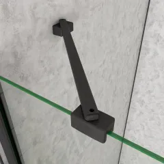 Čtvrtkruhový sprchový kout MELODY BLACK S2 90x90 cm s dvoukřídlými dveřmi, černý profil