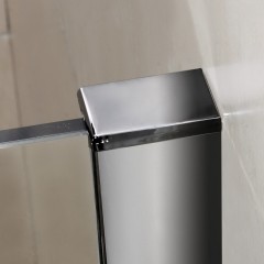 Čtvercový sprchový kout MELODY F5 100x100 s jednokřídlými dveřmi s pevnou stěnou včetně sprchové vaničky z litého mramoru