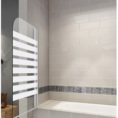 Vanová zástěna S1 STRIPE 80x140 - jednodílná sklopná, čiré sklo se vzorem