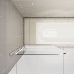 Vanová zástěna S1 STRIPE 80x140 - jednodílná sklopná, čiré sklo se vzorem