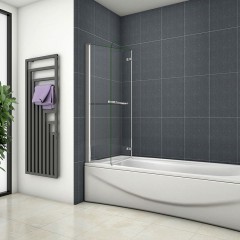 Vanová zástěna S22H 120x140 - dvoudílná sklopná, čiré sklo
