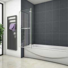 Vanová zástěna S22H 120x140 - dvoudílná sklopná, čiré sklo