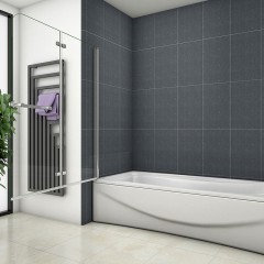 Vanová zástěna S22H 120x140 - dvoudílná sklopná, čiré sklo