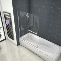 Vanová zástěna S22H 120x140 - dvoudílná sklopná, čiré sklo