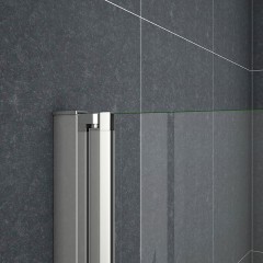 Vanová zástěna S22H 120x140 - dvoudílná sklopná, čiré sklo