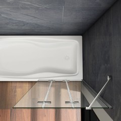 Vanová zástěna S3 CLEAR 100x140 - třídílná sklopná, čiré sklo