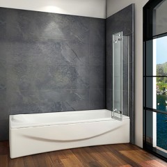 Vanová zástěna S3 CLEAR 100x140 - třídílná sklopná, čiré sklo