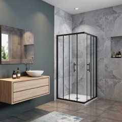 Sprchový kout SIMPLE BLACK 90x80 L/P varianta, rohový vstup