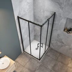 Sprchový kout SIMPLE BLACK 90x80 L/P varianta, rohový vstup