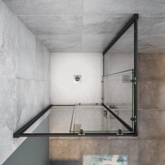 Sprchový kout SIMPLE BLACK 90x80 L/P varianta, rohový vstup