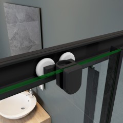 Sprchový kout SIMPLE BLACK 90x80 L/P varianta, rohový vstup