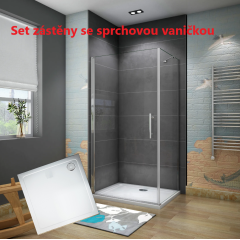 Sprchový kout SOLO D1 90x90x185 s jednokřídlými dveřmi včetně sprchové vaničky z litého mramoru
