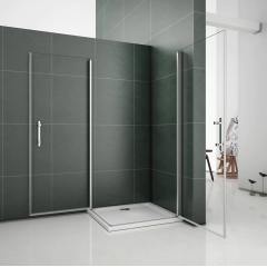 Sprchový kout SOLO D1 R108, 80x100x185 se dvěma jednokřídlými dveřmi, rohový vstup včetně sprchové vaničky z litého mramoru