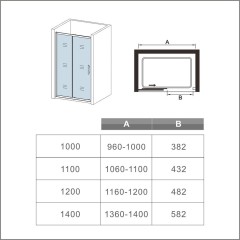 Posuvné sprchové dveře SYMPHONY D2 110, 106-110x190 L/P varianta