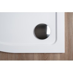 THOR Sprchová vanička z litého mramoru, čtvrtkruh, R550 80x80x3