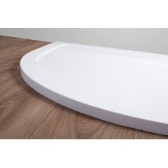 THOR Sprchová vanička z litého mramoru, čtvrtkruh, R550 80x80x3