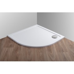 THOR Sprchová vanička z litého mramoru, čtvrtkruh, R550 80x80x3
