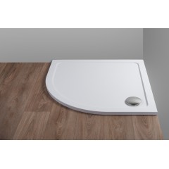 THOR Sprchová vanička z litého mramoru, čtvrtkruh, R550 80x80x3