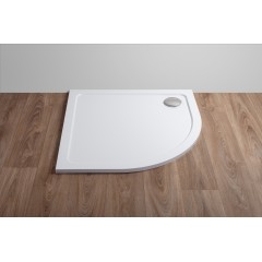 THOR Sprchová vanička z litého mramoru, čtvrtkruh, R550 80x80x3