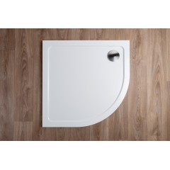 THOR Sprchová vanička z litého mramoru, čtvrtkruh, R550 80x80x3