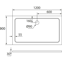 Sprchový kout Flexi 120x90cm, L/P varianta včetně sprchové vaničky z litého mramoru