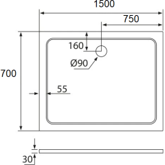 Sprchový kout DIAMOND 150x70 L/P varianta včetně sprchové vaničky z litého mramoru 