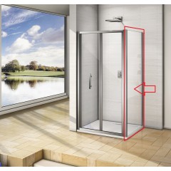 Pevná boční stěna  pro dveře Taurus a Vario F1 90x195 - sklo čiré