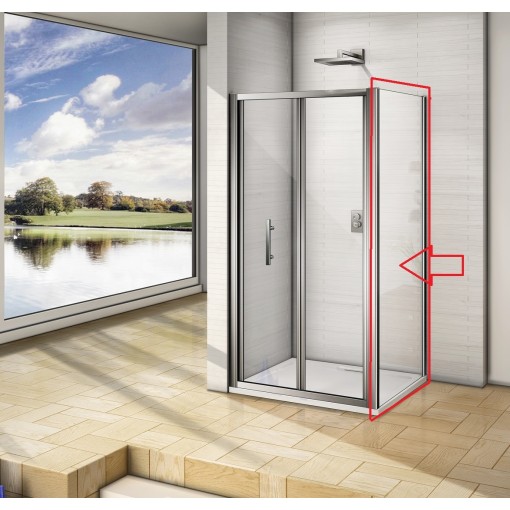 Pevná boční stěna  pro dveře Taurus a Vario F1 90x195 - sklo čiré